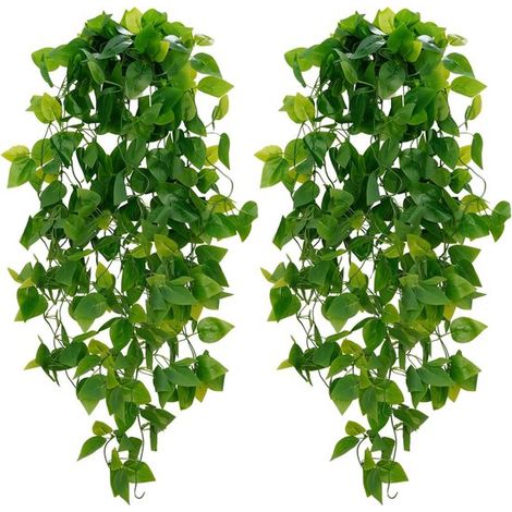 Piante artificiali pendenti, 2 pezzi, verdi (1/4)