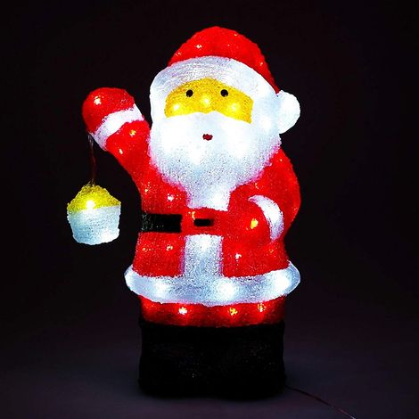 Santa Claus 80 LED mit Laterne 20x27x46cm-MLK036SC (1/5)