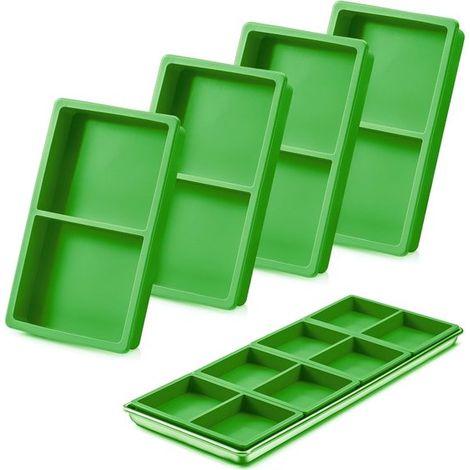 Divisori in silicone per stampi da forno, divisori per tappetini da forno, stampi alimentari in silicone, 4 pezzi, verdi (1/5)