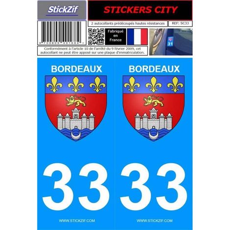 ADHESIFS CITY 33 BORDEAUX X2
