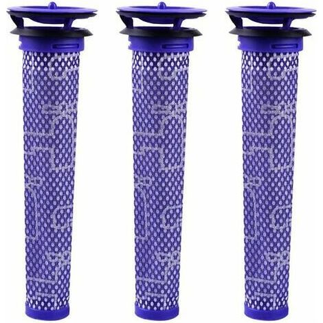 Filtre pour aspirateur Dyson V8 V7 V6 DC62, matériau filtrant, mélange, standard, bleu, lot de 3 (1/2)