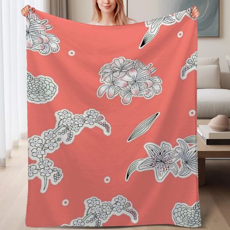 Couverture de lit en polaire, couverture légère et cosy en microfibre pour le printemps, décoration de salon, cadeau pour femmes hommes, 6080 pouces (1/4)