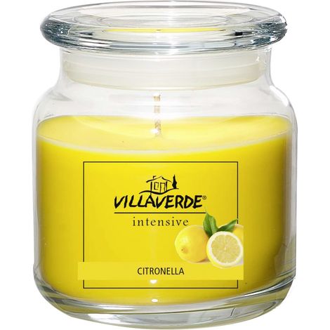 Villa Verde Duftkerze im Glas m. Deckel Citronella, Höhe  10 cm, Ø 10 cm Duftkerzen