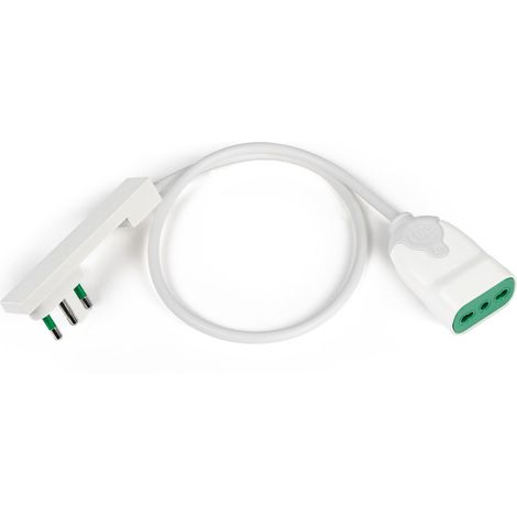 PROLUNGA LINEARE CLOCK BIPASSO FME - BIANCO 2P+T 16A BIPASSO N°XMMQ 3X0,75 MT 1,0 - 1 pezzo (1/3)