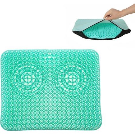 Cuscino in gel per sedile, cuscino antidecubito con rivestimento antiscivolo - Coprisedile antipressione per sedie a rotelle / sedili auto / sedie da ufficio, 43 x 37 x 4 cm (1/5)