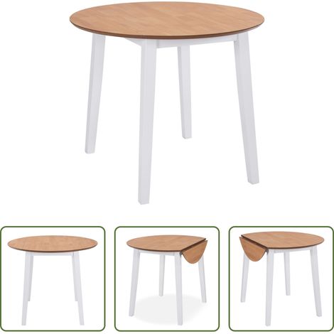 Esszimmer - Esstisch Klappbar Rund MDF Weiß (1/5)