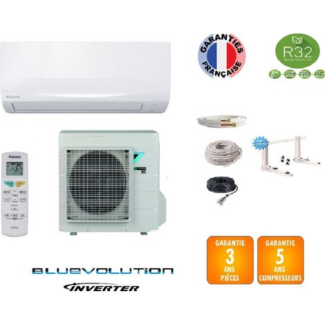 Climatiseur réversible Mono-split DAIKIN FTXF35E + RXF35E + kit de pose 5 mètres bluevolution A++