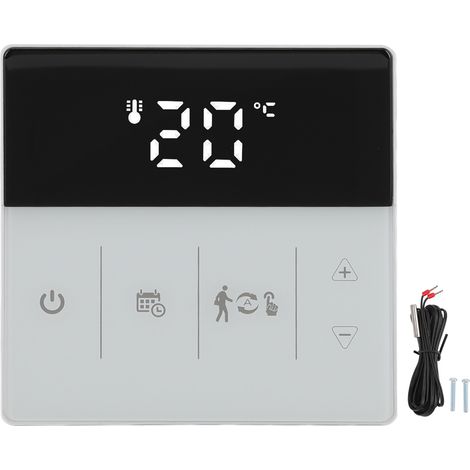 Thermostat intelligent WiFi écran tactile numérique 90-240V Noir Blanc, contrôle par application téléphonique et commande vocale pour maison hôtel. (1/5)
