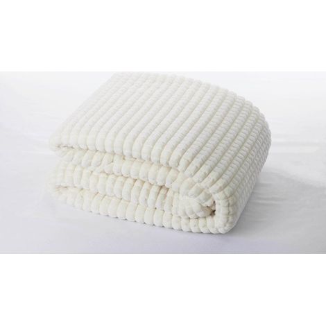 3D-Sherpa-Decke, Ecru B.130 x L.170 cm Centrale Brico