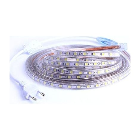 Ruban LED 2 mètres, bandeau lumineux 220V, étanche IP65, bande flexible 5050, blanc chaud, lot de 2, ruban décoratif extérieur (1/3)