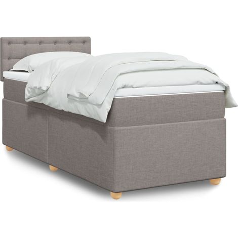Boxspringbett mit Matratze Taupe 90x190 cm Stoff