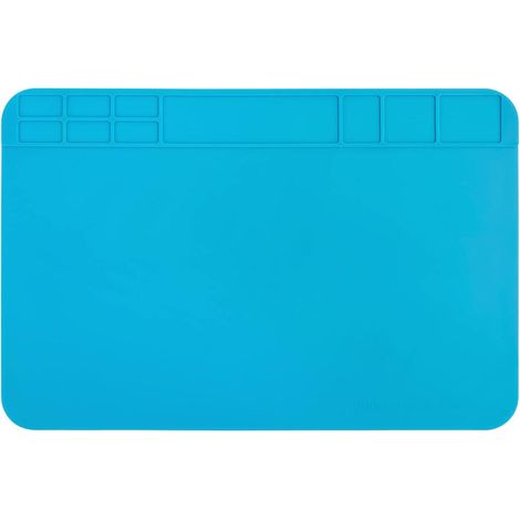 Plaque de soudure résistante à la chaleur, adaptée à la réparation de circuits imprimés, 30 x 20 cm, bleue. (1/5)