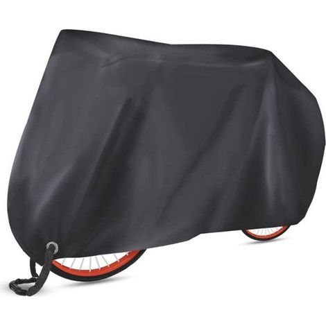 Housse de vélo - Housse imperméable pour 1 vélo - Housse pour 2 vélos - Housse avec œillet pour cadenas - Housse d'extérieur - Anti-poussière - Noir - Tissu Oxford - 200 x 70 x 110 cm (1/5)