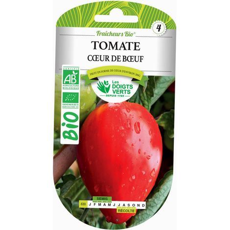 Graines tomate coeur de boeuf BIO Les Doigts Verts