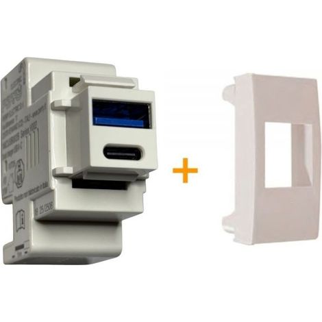 Perry presa USB A + C 3A compatibile ABB Mylos Bianco - 1MCUSB002B