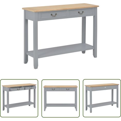 vidaXL Table console Gris 110x35x80 cm Bois (1/5)