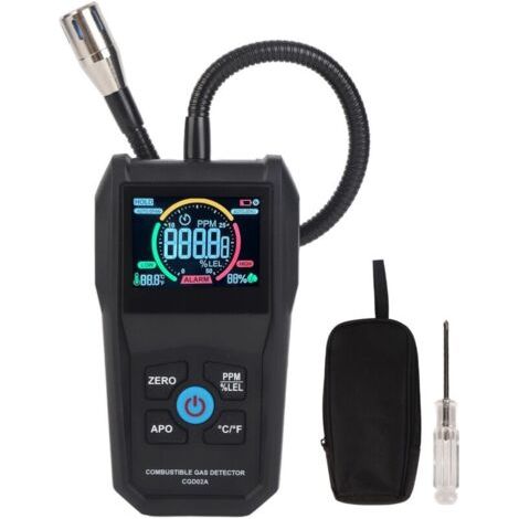 Détecteur de gaz combustible 50-50000PPM, écran d'affichage LCD, testeur de fuite de gaz Portable pour pipeline (1/5)