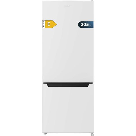 Kombi-Kühlschrank weiß, 144 hoch und 54 breit 205 Liter, Defrost (Abtauung), Energieklasse E und mit Fast FCooling-Funktion (Schnellkühlfunktion).
