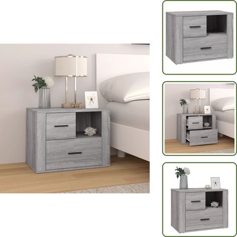 Nachttisch mit Fach - vidaXL Nachttisch Grau Sonoma 60x36x45 cm Holzwerkstoff - Nachttisch für Wohnzimmer