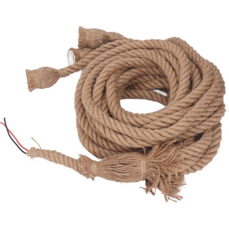 Lampe suspendue Vintage en corde à 6 têtes, cordon de suspension de 6,5 pieds, douille E27 E26, luminaire en fil de chanvre torsadé, 100 à 240V, pour café et Bar