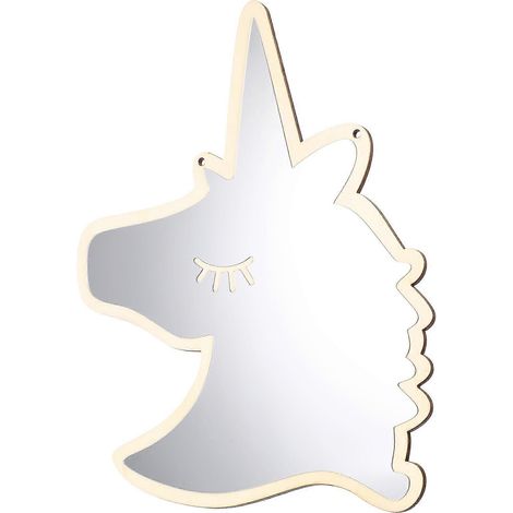 Sticker mural miroir en forme de licorne pour la décoration de la maison ou du bureau, en acrylique argenté (1 pièce) (1/3)