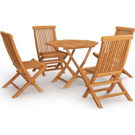 Mobili da giardino mobili da esterno set di mobili 5 pezzi in legno massello di teak 020016578