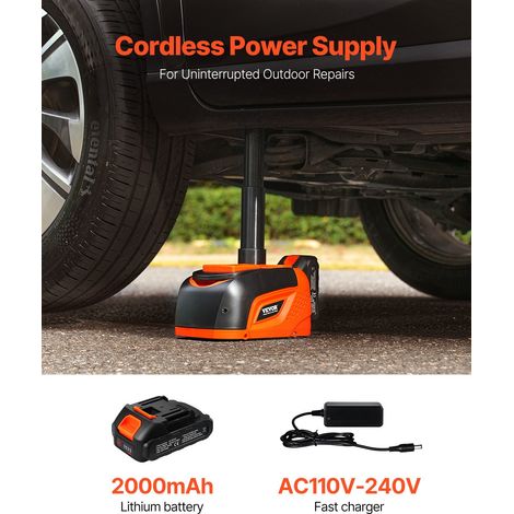Cric Électrique pour Voitures 5 T, Cric de Levage Réglable avec Capacité de Charge Élevée, Outil Démonte-Pneu Portable avec Lumière LED et Télécommande, pour Dépannage Routière SUV Berline (1/5)
