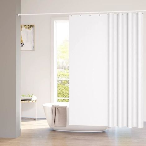 1 pièce Rideau de douche, anti-moisissure 100 % polyester, ourlet alourdi avec corde de plomb, 120x180 cm, pour salle de bains (1/4)