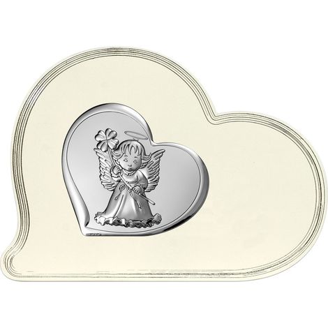 Quadro moderno in argento con angelo custode da appendere sopra il letto, con incisione 16x12 Dimensioni: 16,1x12 cm Codice articolo: BC6630F/1