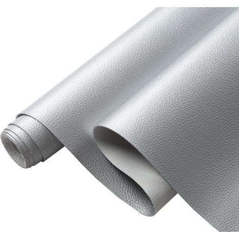 Toppa autoadesiva per riparazioni – ideale per riparare divani, sedili auto, ecc. – 1 foglio, 40 × 200 cm, argento (1/5)