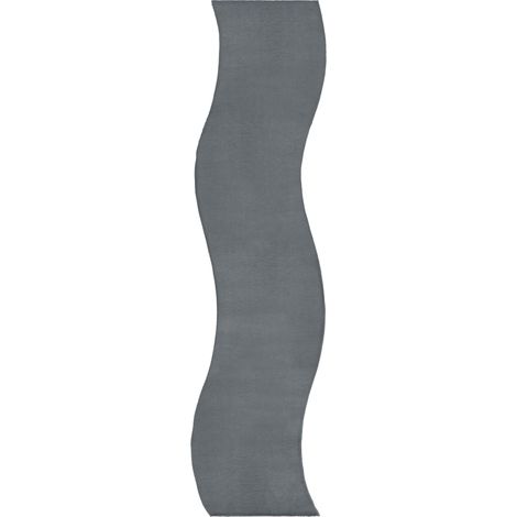 Tappeto per Soggiorno e Ingresso Grigio Scuro in Ecopelliccia a Pelo Lungo 80x300 cm Tangra (1/5)