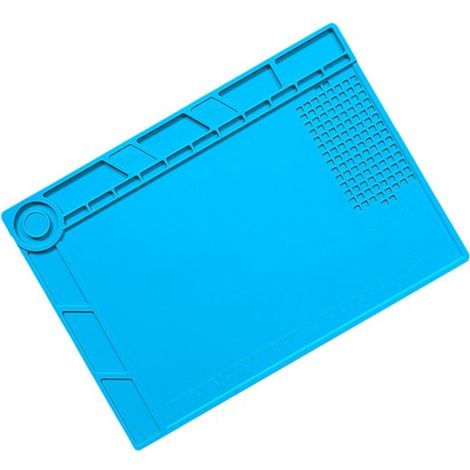 Tapis en silicone – Set de table – Tapis de travail en silicone résistant à la chaleur – Tapis de réparation et de soudure de cartes mères – 350 x 250 x 6,6 mm