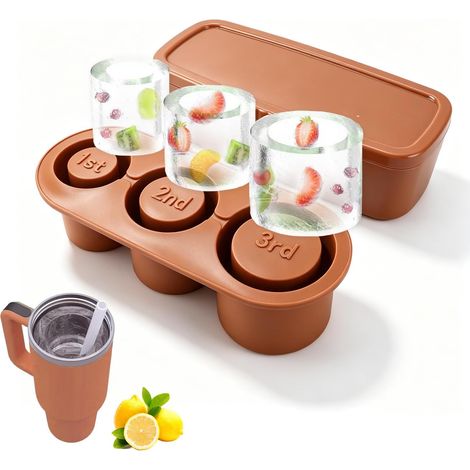 Bac Glaçons, Silicone, Moule (Brun) 30Oz-40Oz congélateur, boisson glacée whisky, bac refroidissement maison bar (1/5)