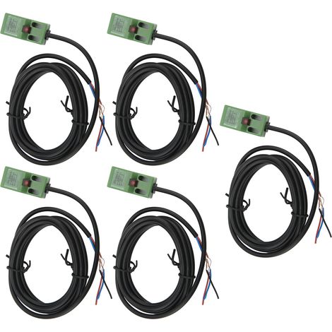 Lot de 5 Interrupteur de Proximité SN04-N, Capteur inductif NPN Normalement Ouvert, 10-30VDC, Détecteur de présence industriel (1/5)