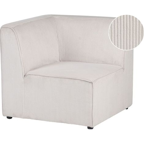Corner Section Beige Corduroy 1-Seat Jumbo Cord Left Hand Sofa Module Modern Single-Seat LEMVIG (1/5)