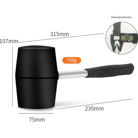 Marteau en caoutchouc avec manche en acier de 24 oz (1/5)