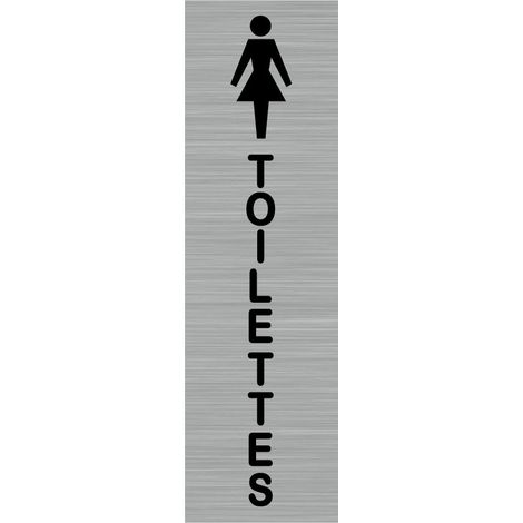Pictogramme TOILETTES FEMMES (Q0041).- Adhésif aspect aluminium brossé - (1/5)