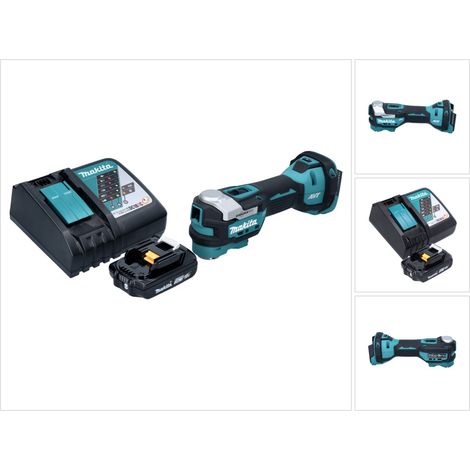 Herramienta multifunción a batería Makita DTM 52 RA1 18 V Starlock Max sin escobillas + 1x batería recargable 2,0 Ah + cargador