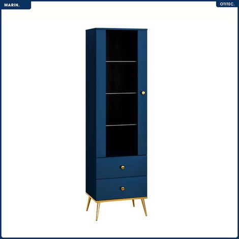 Armoire Vitrine - H.190 x L.55 x P.40 cm - MARIN (1/5)