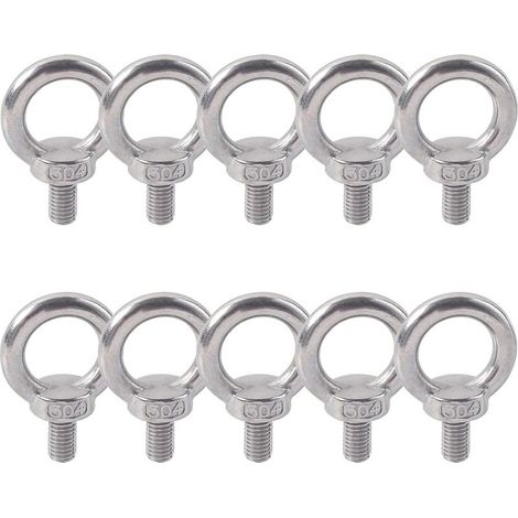 Hebering, Edelstahl 304, Außengewinde, Ösenschraube M5x10, Schraube, für Maschinen, Schulterheben, Schiffsgewichte, Bolzen, 10 Stück (1/5)