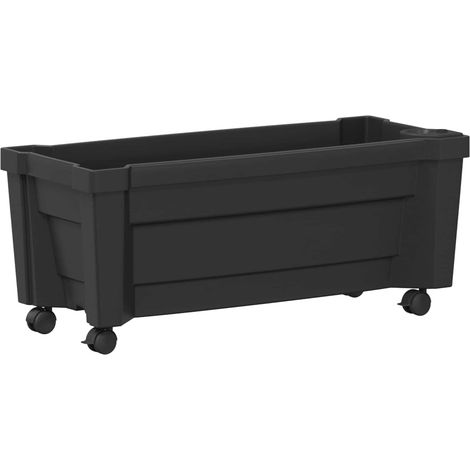 vidaXL Vaso Calypso con Ruote Antracite 79 x 35 x 33 cm PP
