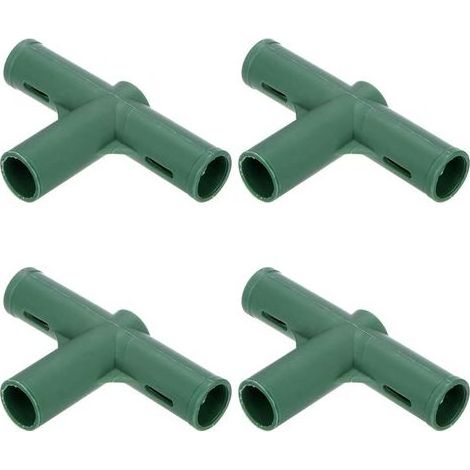 M METERXITY – Lot de 4 connecteurs pour structure de serre (19 mm), raccords de tuyauterie plats à 3 voies pour treillages de vigne, abris pare-soleil et tuteurs de jardin – Accessoires pour serre [Ve (1/5)