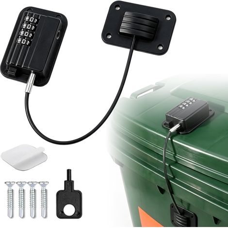 Serrure à code de sécurité pour poubelle, 60-360 l, sans perçage, haute performance (1/5)
