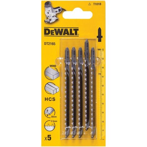 Lame de scie sauteuse DeWALT, Longueur de coupe 73mm, pour Matériaux multiples, X 5 ( Prix pour Paquet de 5 )