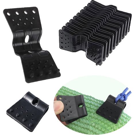 Lot de 30 pinces de serrage robustes en plastique pour auvent de serre, tente de jardin, filet de protection contre le vent, accessoire pour terrasse, filet de jardin, filet de film (1/5)