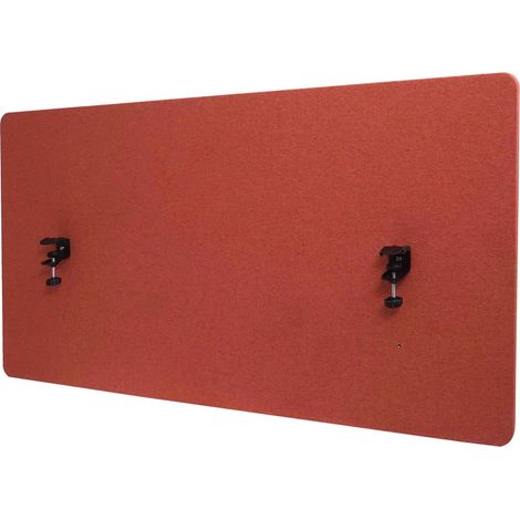 Séparation acoustique de bureau HWC-G75, écran de confidentialité pour bureau tissu/textile 120x60cm brun (1/5)