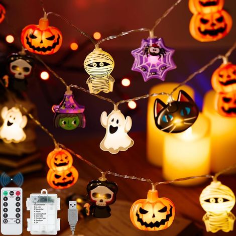 24 LED 3,6M, 3 6M 24 LED Halloween Lichterkette mit Timer USB – ideal für Fenster, Garten und die Haustür (1/5)
