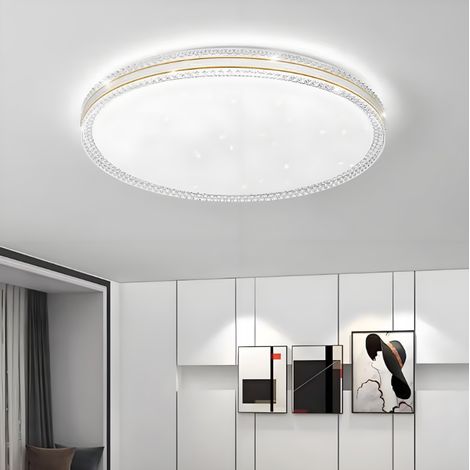 Plafoniera LED in cristallo da 48 W, plafoniera LED moderna, lampadario LED rotondo a risparmio energetico, luce bianca 6000 K, φ 40 cm (1/5)