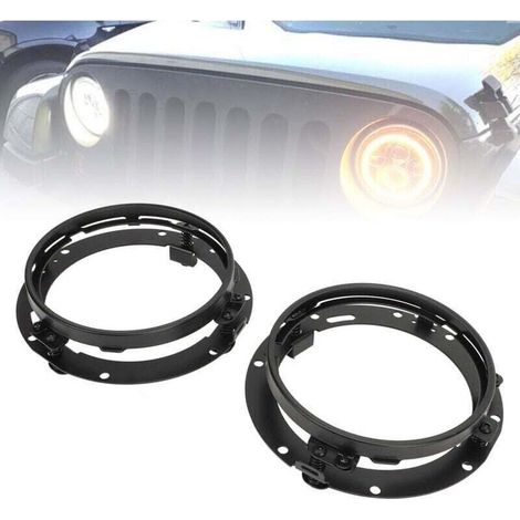 Lot de 2 anneaux de phare ronds de 7 pouces, support de montage de phare, anneau de retenue pour Wrangler (1/4)