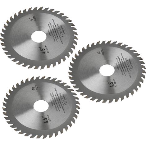 Lot de 3 lames de scie circulaires en alliage dur de 11,4 cm (4,5 pouces) à 40 dents pour le travail du bois (1/5)